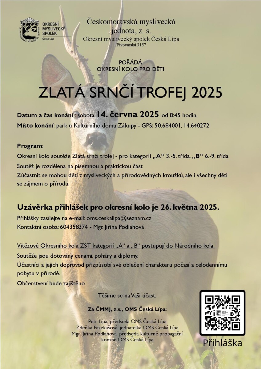 Pozvánka na Zlatou srnčí trofej 2025